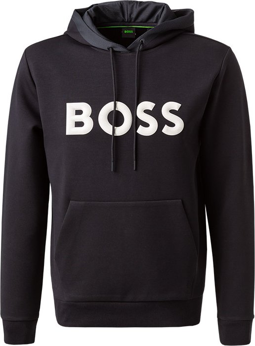BOSS Green Herren Hoodie blau Logo und Motiv