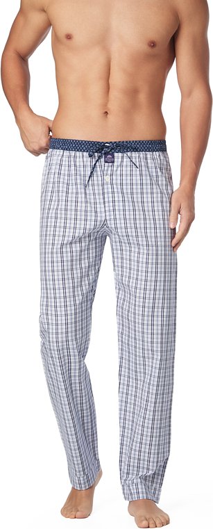 MC ALSON Herren Pyjamahose blau Baumwolle & Mix Kariert