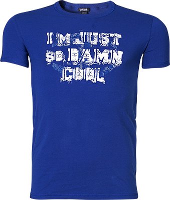 Just cavalli Herren T-Shirt blau Baumwolle & Mix unifarben