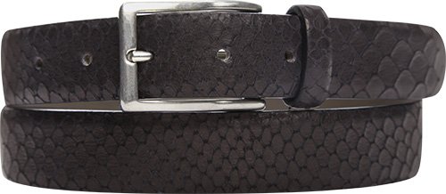 POST & CO Herren Gürtel schwarz Leder geprägt