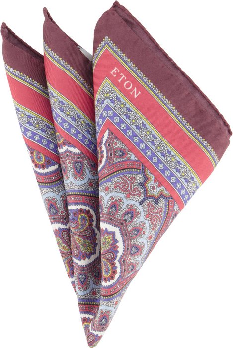 ETON Herren Einstecktuch blau Seide Gemustert