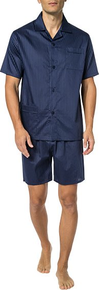 Thumbnail - Novila Herren Pyjama blau Baumwolle & Mix Gestreift