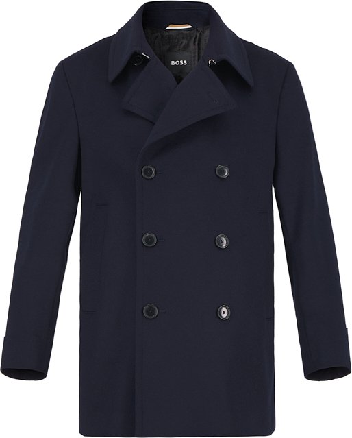 BOSS Black Herren Mantel blau Slim Fit