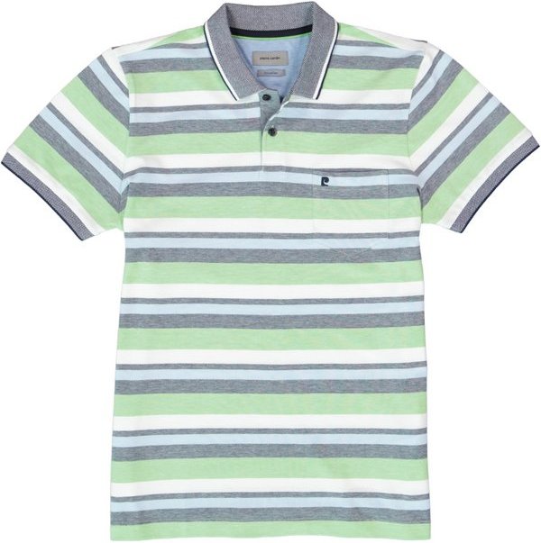 Pierre Cardin Herren Polo-Shirt grün gestreift