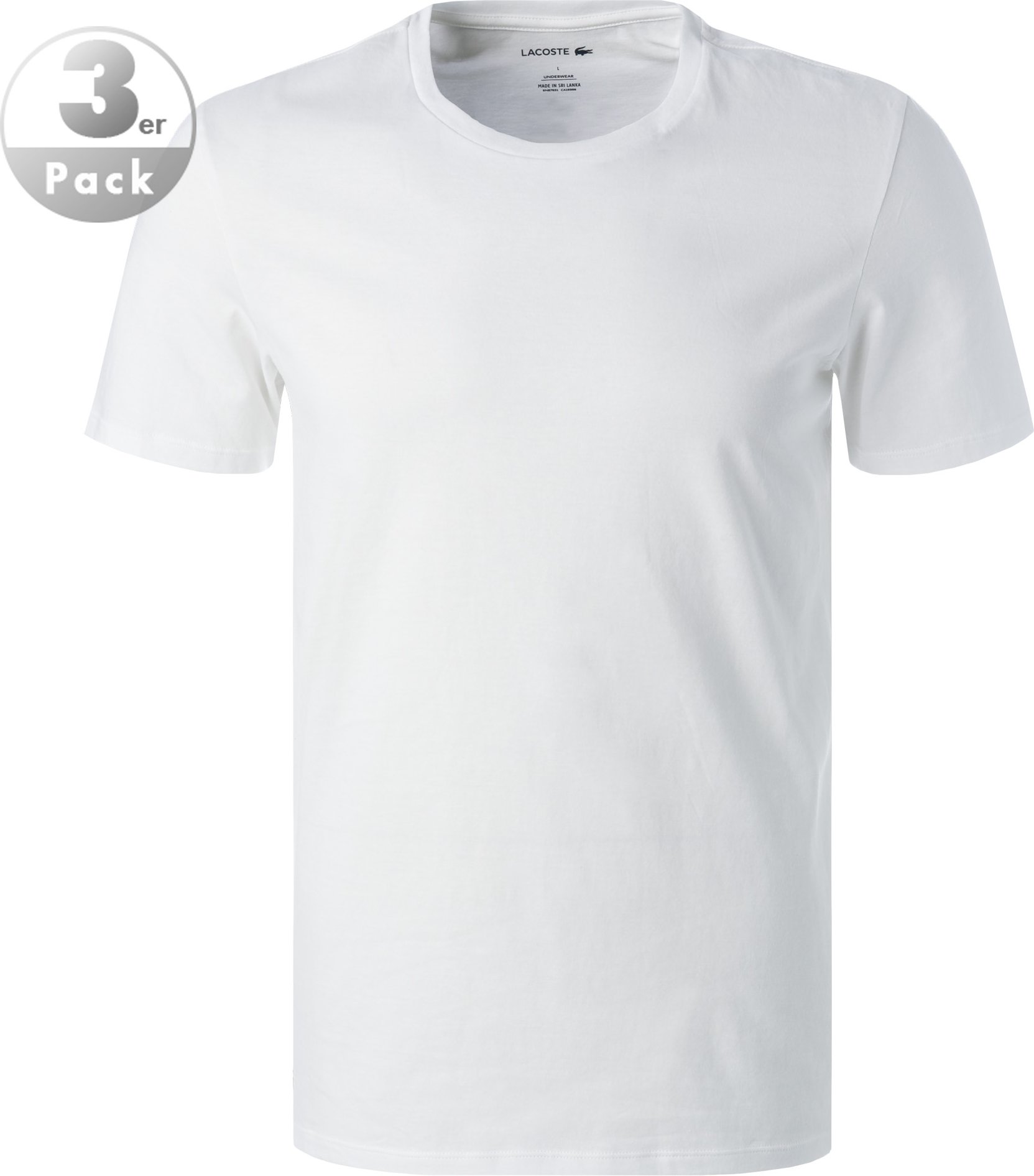 LACOSTE Herren Unterwäsche weiß Baumwolle & Mix unifarben Slim Fit