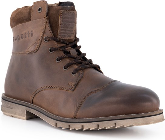 bugatti Herren Schnürboots braun Glattleder