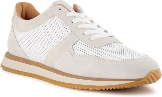 rosso e nero Herren Schuhe weiß Glattleder