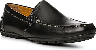 GEOX Herren Mokassins schwarz Glattleder