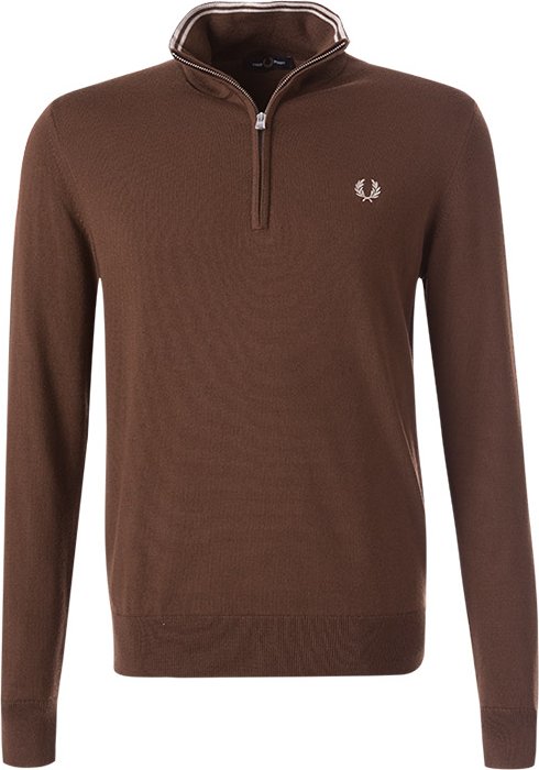 Thumbnail - Fred Perry Herren Troyer braun unifarben