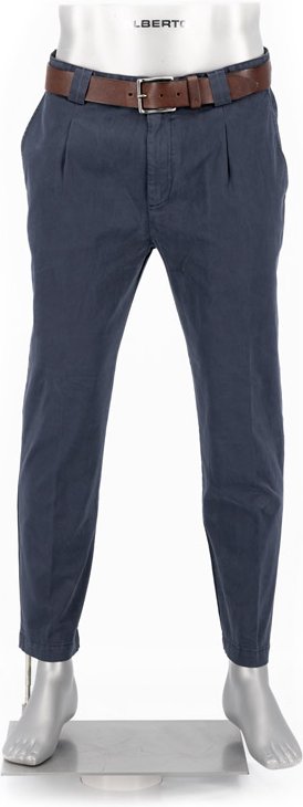 Alberto Herren Bundfaltenhose blau