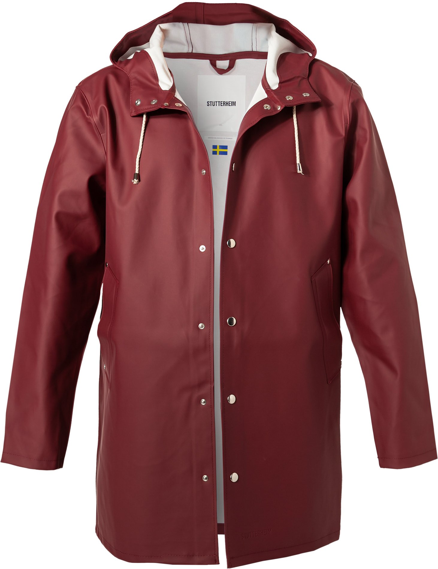 STUTTERHEIM Herren Regenmantel rot unifarben