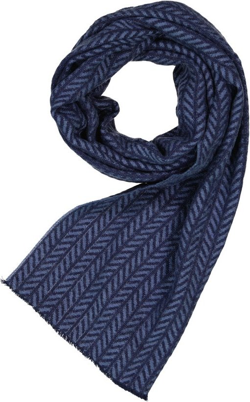 BOGGI MILANO Herren Schal blau Woll-Stoff gemustert