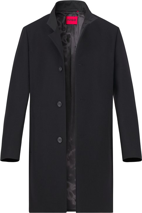 HUGO Herren Mantel schwarz unifarben