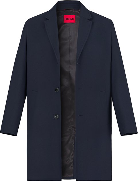 HUGO Herren Mantel blau unifarben