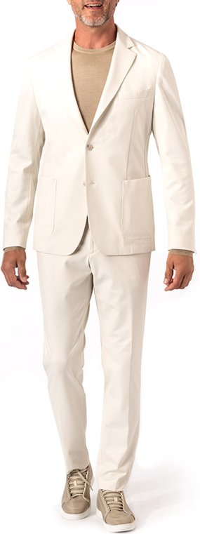 BOSS Black Herren Anzug weiß Slim Fit