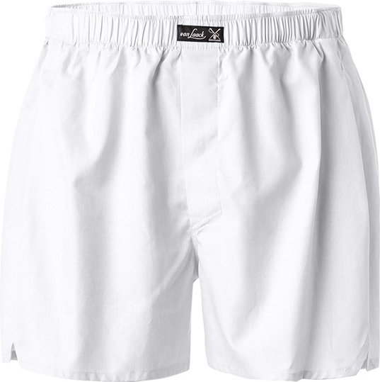 van Laack Herren Boxershorts weiß Reine Baumwolle unifarben