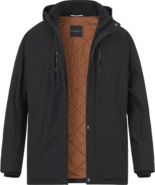 bugatti Herren Jacke schwarz unifarben