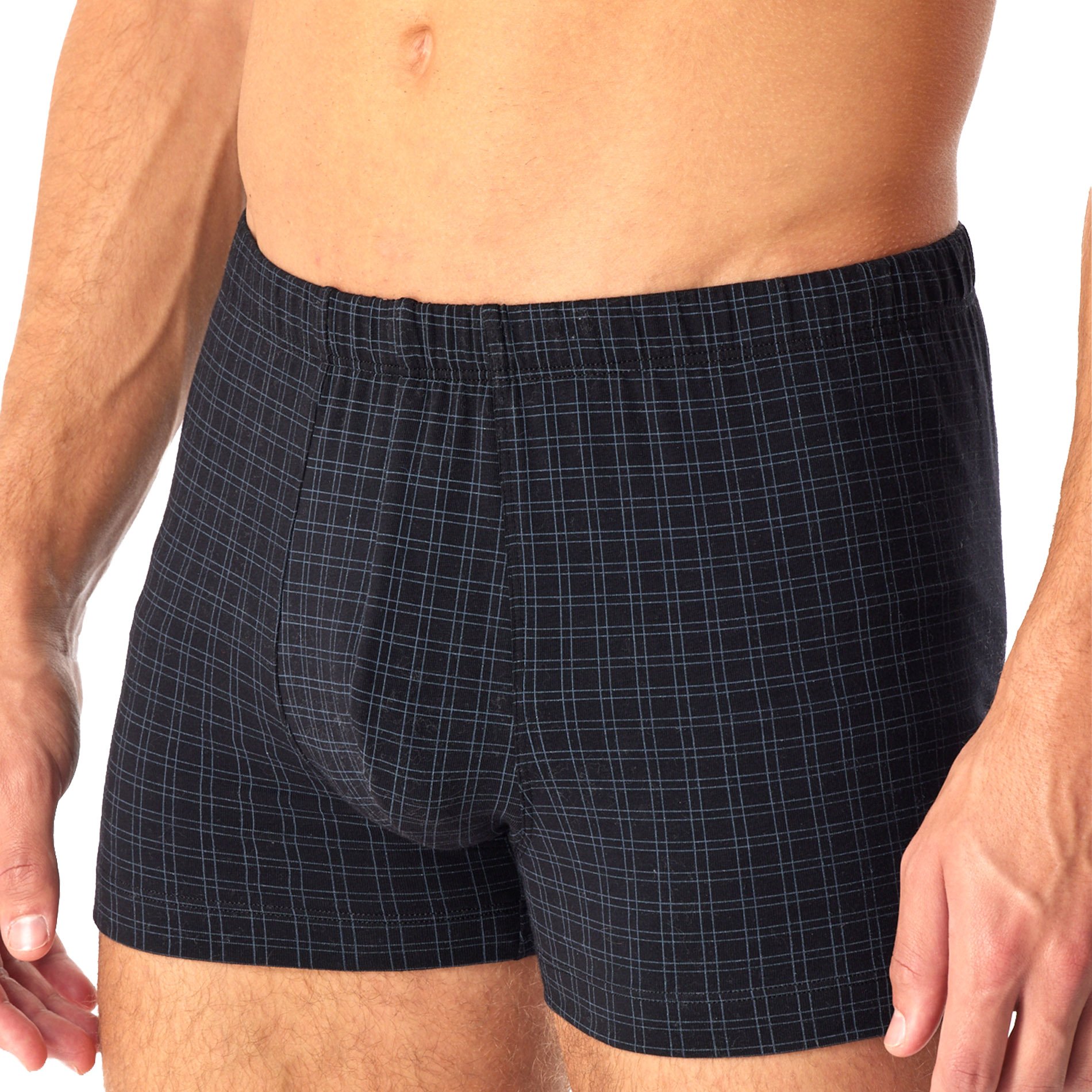 Thumbnail - Schiesser Herren Shorts schwarz Baumwolle & Mix Gemustert