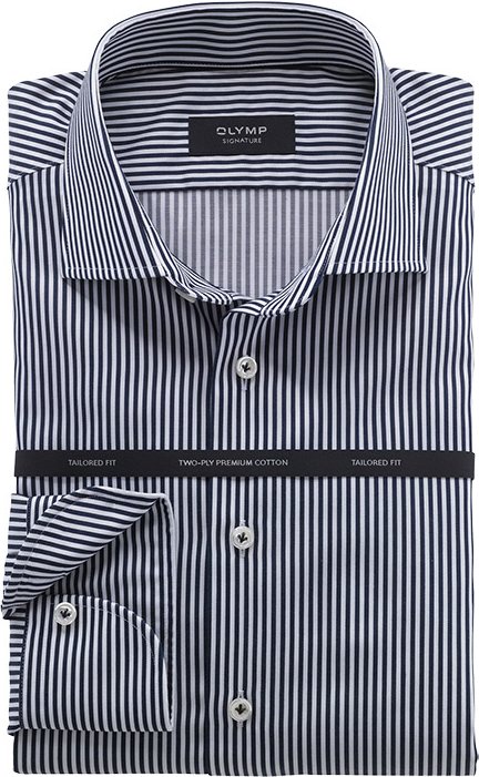 OLYMP Signature Herren Hemd blau gestreift