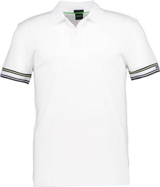 BOSS Green Herren Polo-Shirt weiß Slim Fit