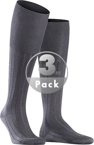 Thumbnail - Falke Herren Kniestrümpfe grau Baumwolle & Mix unifarben