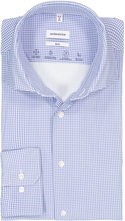 Seidensticker Herren Hemd blau gemustert