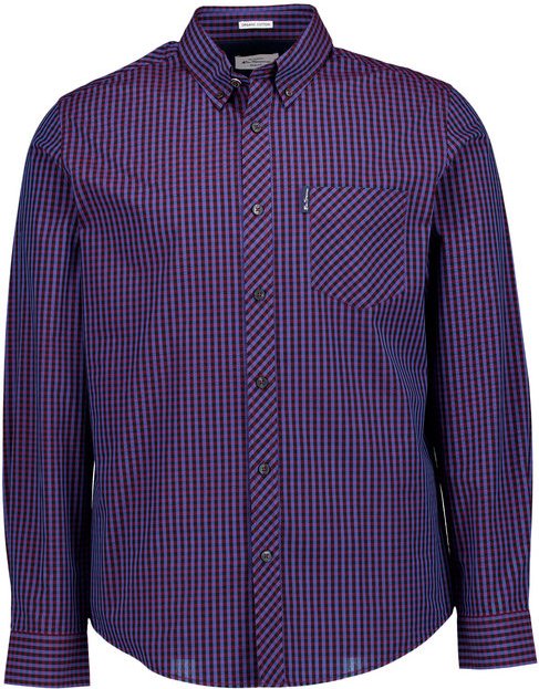 Ben Sherman Herren Hemd blau kariert