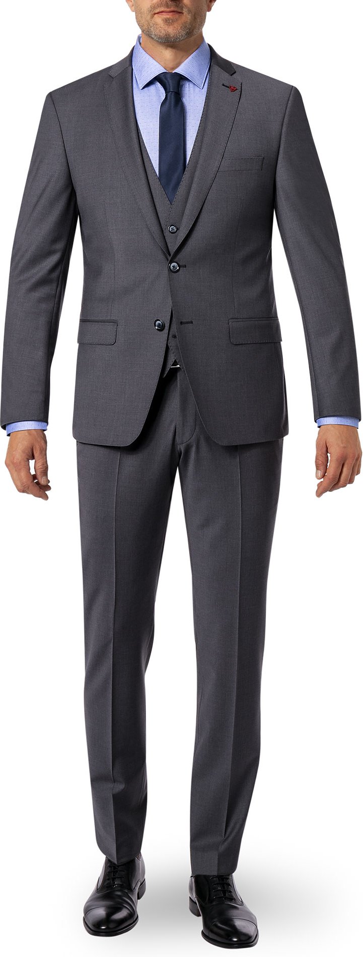 ROY ROBSON Herren Anzug grau meliert Slim Fit