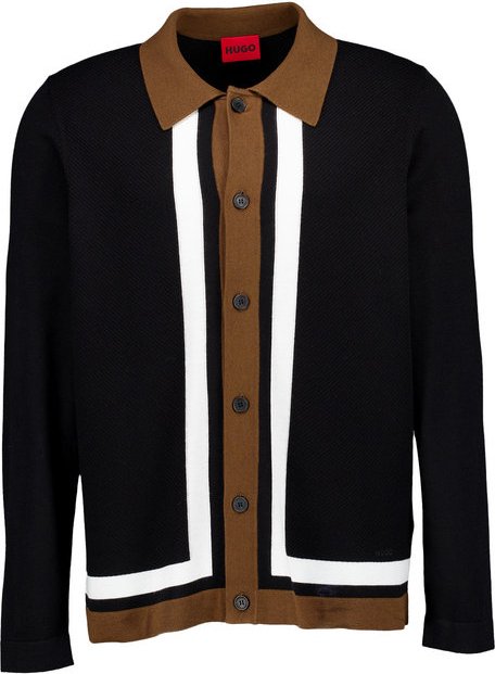 HUGO Herren Cardigan schwarz unifarben