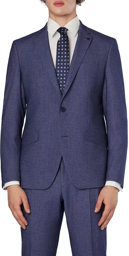 Thumbnail - DIGEL Herren Sakko blau meliert Slim Fit