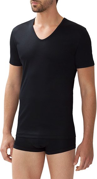 Zimmerli Herren T-Shirt schwarz Sea Island Baumwolle unifarben