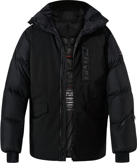 FIRE + ICE Herren Daunenparka schwarz unifarben