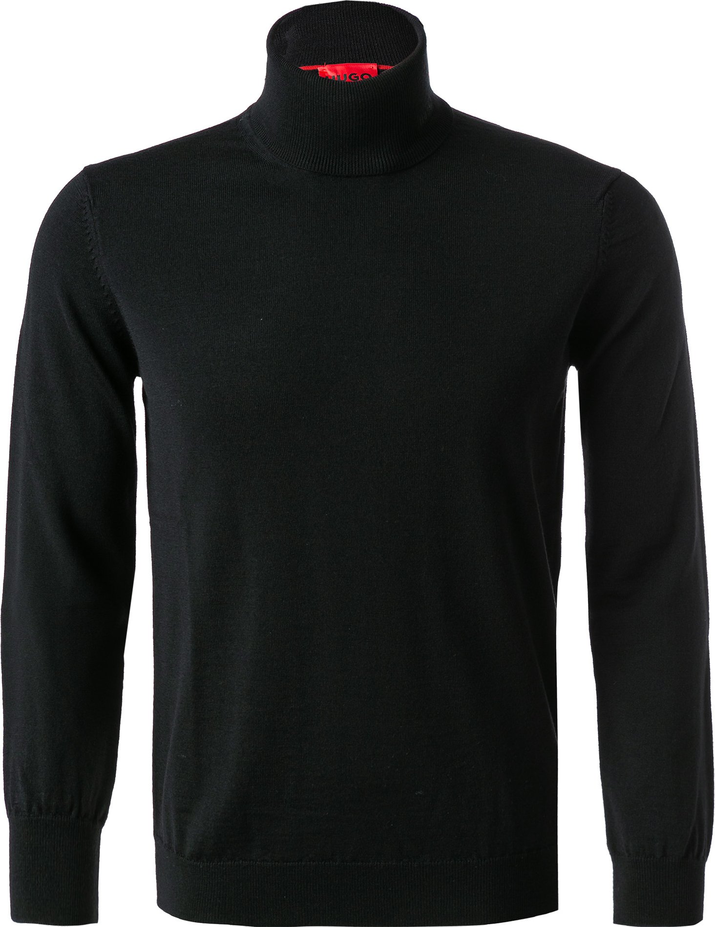 HUGO Herren Rollkragenpullover schwarz unifarben