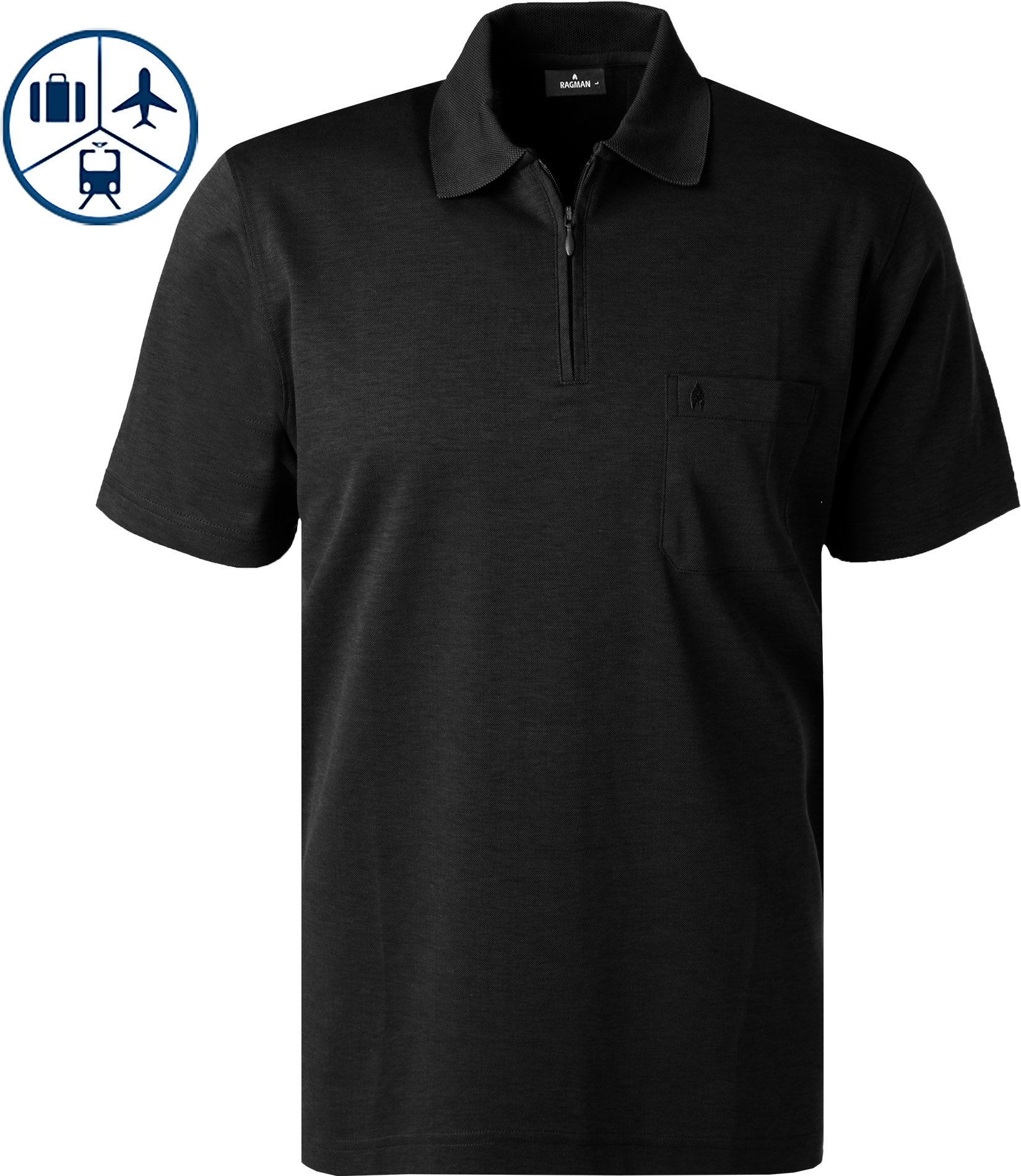 Thumbnail - RAGMAN Herren Polo-Shirt schwarz