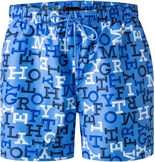 Thumbnail - Tommy Hilfiger Herren Badeshorts blau Mikrofaser Gemustert