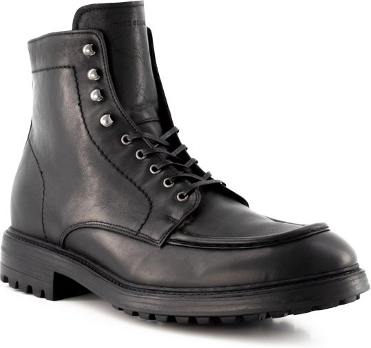 rosso e nero Herren Schnürboots schwarz Glattleder
