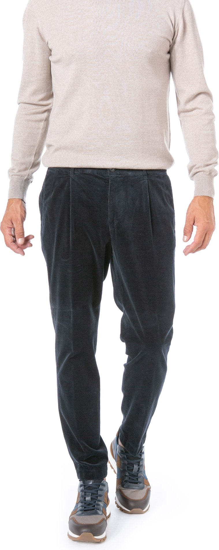 JOOP! Herren Bundfaltenhose blau