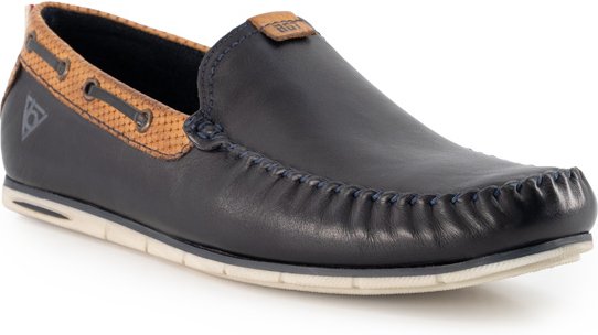 bugatti Herren Schuhe blau Glattleder