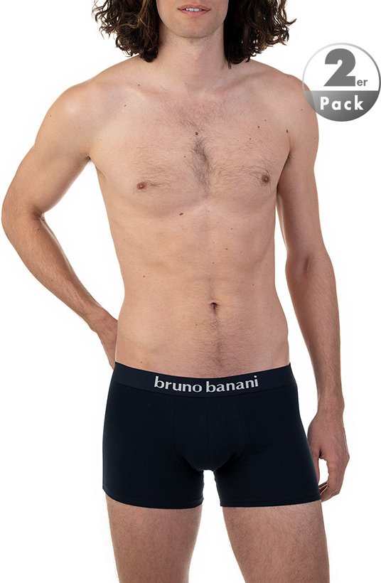 Thumbnail - bruno banani Herren Trunks blau Baumwolle & Mix Geprintet