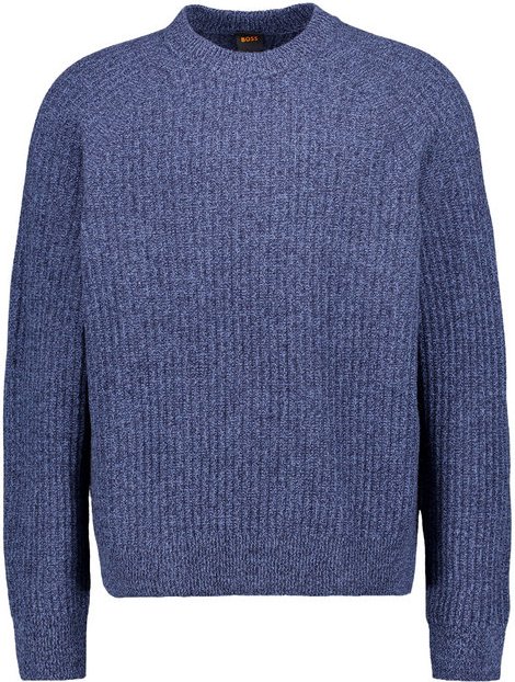 BOSS Orange Herren Pullover blau unifarben