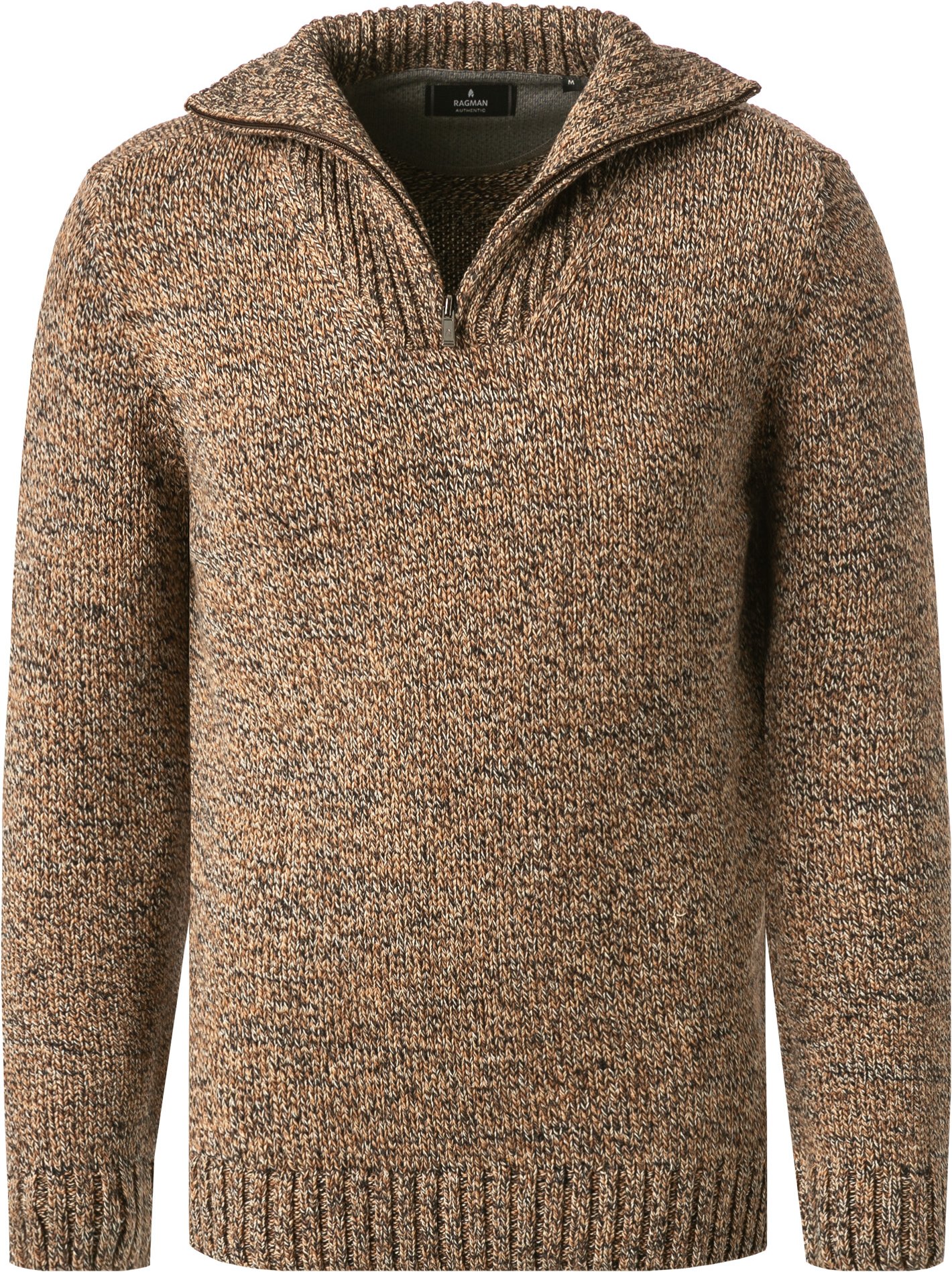 RAGMAN Herren Troyer braun unifarben