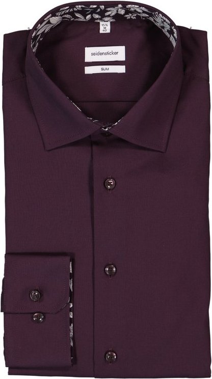 Seidensticker Herren Hemd violett Slim Fit