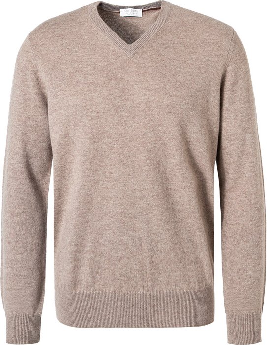 Thumbnail - Gran Sasso Herren V-Pullover beige unifarben