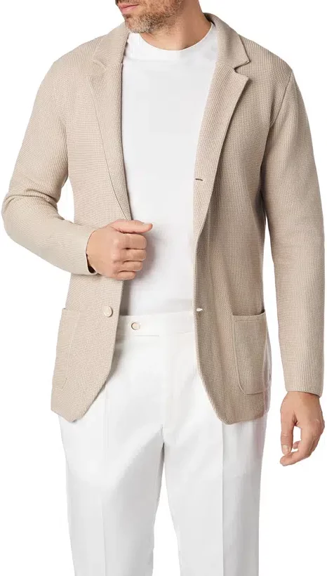 BOGGI MILANO Herren Strick-Sakko beige