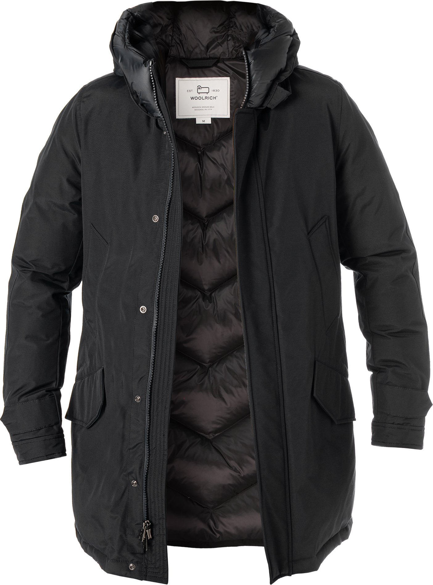 WOOLRICH Herren Daunenparka schwarz unifarben