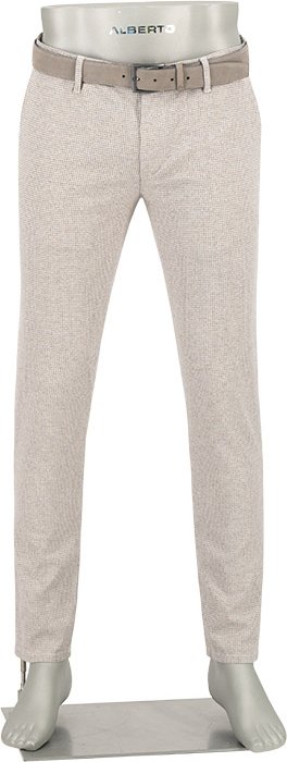 Alberto Herren Chino beige gemustert Slim Fit