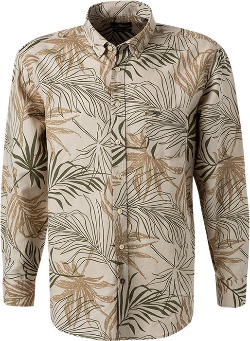 Fynch-Hatton Herren Hemd beige geblümt