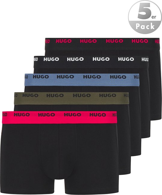 HUGO Herren Trunks mehrfarbig Baumwolle & Mix unifarben