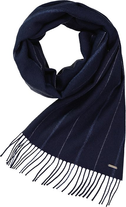 bugatti Herren Schal blau Woll-Stoff gestreift