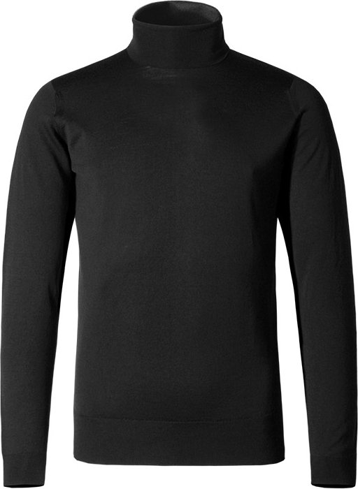 John Smedley Herren Rollkragenpullover schwarz unifarben